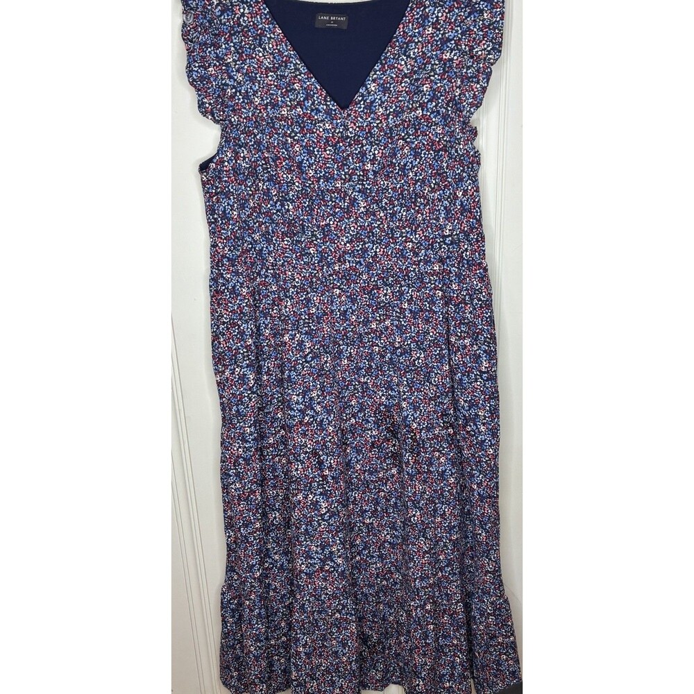 Lane Bryant Flutter Sleeve Button Front Floral Maxi Dress Size‎ 18 Cottagecore